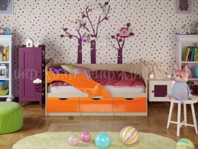 ДЕЛЬФИН-1 Кровать 1800 (Оранжевый металлик/дуб крафт белый) в Верхней Пышме - verhnyaya-pyshma.ok-mebel.com | фото