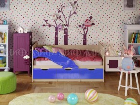 ДЕЛЬФИН-1 Кровать 1800 (Синий металлик/дуб крафт белый) в Верхней Пышме - verhnyaya-pyshma.ok-mebel.com | фото