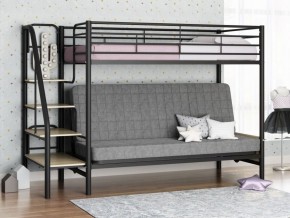 Кровать двухъярусная с диваном "Мадлен-3" (Черный/Серый) в Верхней Пышме - verhnyaya-pyshma.ok-mebel.com | фото