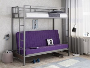 Кровать двухъярусная с диваном "Мадлен" (Серый/Фиолетовый) в Верхней Пышме - verhnyaya-pyshma.ok-mebel.com | фото