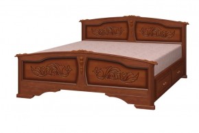 ЕЛЕНА Кровать из массива 1800 (Орех) с 2-мя ящиками в Верхней Пышме - verhnyaya-pyshma.ok-mebel.com | фото 2