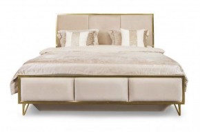 Кровать Lara 1600 с мягким изголовьем + основание (белый глянец) в Верхней Пышме - verhnyaya-pyshma.ok-mebel.com | фото