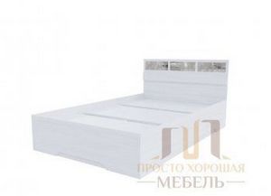 Кровать двойная 1200 Николь-1 со стеклом в Верхней Пышме - verhnyaya-pyshma.ok-mebel.com | фото 1
