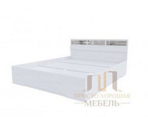 Кровать двойная 1600 Николь-1 со стеклом в Верхней Пышме - verhnyaya-pyshma.ok-mebel.com | фото 1