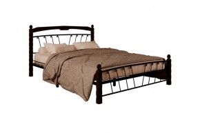 Кровать "Муза 1" КМД10  Черная (1600*2000) (ножки-шоколад) с коваными изделиями в Верхней Пышме - verhnyaya-pyshma.ok-mebel.com | фото 2