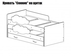 Кровать выкатная Соник на щитах (800*1600) с бортиком + ящик в Верхней Пышме - verhnyaya-pyshma.ok-mebel.com | фото 2