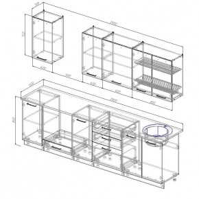 Кухонный гарнитур Дели 2800 (Стол. 26мм) в Верхней Пышме - verhnyaya-pyshma.ok-mebel.com | фото 2