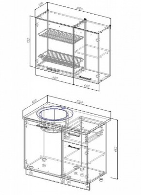 Кухонный гарнитур Лофт 1000 (Стол. 26мм) в Верхней Пышме - verhnyaya-pyshma.ok-mebel.com | фото 2