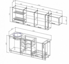 Кухонный гарнитур Лофт 2550 (Стол. 26мм) в Верхней Пышме - verhnyaya-pyshma.ok-mebel.com | фото 2