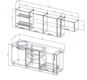 Кухонный гарнитур Муссон 2550 (Стол. 26мм) в Верхней Пышме - verhnyaya-pyshma.ok-mebel.com | фото 2