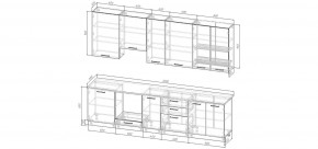 Кухонный гарнитур Санторини 3000 h950 (Стол. 38мм) в Верхней Пышме - verhnyaya-pyshma.ok-mebel.com | фото 2