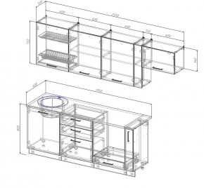 Кухонный гарнитур Вегас 2550 (Стол. 26мм) в Верхней Пышме - verhnyaya-pyshma.ok-mebel.com | фото 2