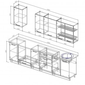 Кухонный гарнитур Вегас 2800 (Стол. 26мм) в Верхней Пышме - verhnyaya-pyshma.ok-mebel.com | фото 2