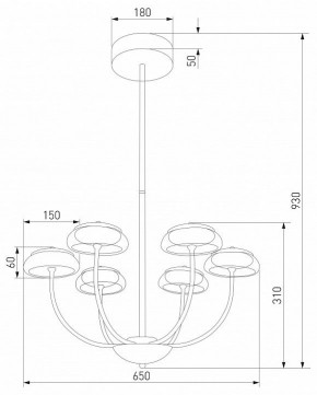 Люстра на штанге Eurosvet Fungo 50388 LED черный в Верхней Пышме - verhnyaya-pyshma.ok-mebel.com | фото 4