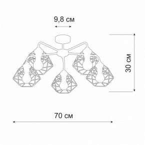 Люстра на штанге Vitaluce V4258 V4258-0/5PL в Верхней Пышме - verhnyaya-pyshma.ok-mebel.com | фото 2