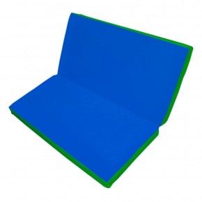 Мат гимнастический 1х1х0,1м складной цв. зеленый-синий в Верхней Пышме - verhnyaya-pyshma.ok-mebel.com | фото 1