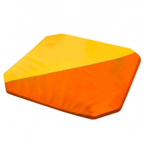 Мат гимнастический 1,3x1,3x0,05м складной скошенные углы цв.оранжевый-желтый в Верхней Пышме - verhnyaya-pyshma.ok-mebel.com | фото 1
