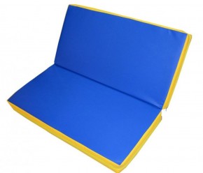 Мат гимнастический 1х1х0,08м складной цв. синий-желтый в Верхней Пышме - verhnyaya-pyshma.ok-mebel.com | фото