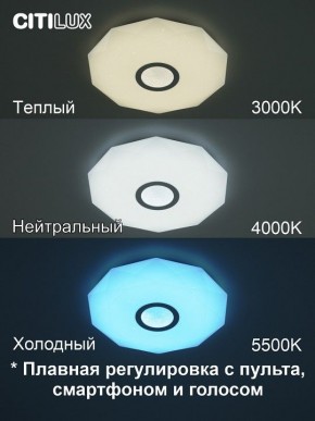 Накладной светильник Citilux Диамант Смарт CL713A30G в Верхней Пышме - verhnyaya-pyshma.ok-mebel.com | фото 4