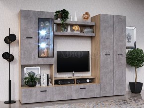 Нэнси New Центральная секция (ЛДСП) Бетон светлый/Сонома в Верхней Пышме - verhnyaya-pyshma.ok-mebel.com | фото 2