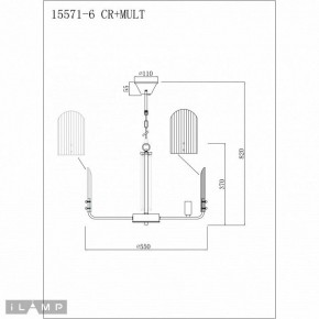 Подвесная люстра iLamp Dolce 15571-6 CR+MULT в Верхней Пышме - verhnyaya-pyshma.ok-mebel.com | фото 3