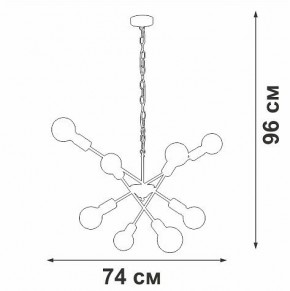 Подвесная люстра Vitaluce V4750 V4750-1/8 в Верхней Пышме - verhnyaya-pyshma.ok-mebel.com | фото 2