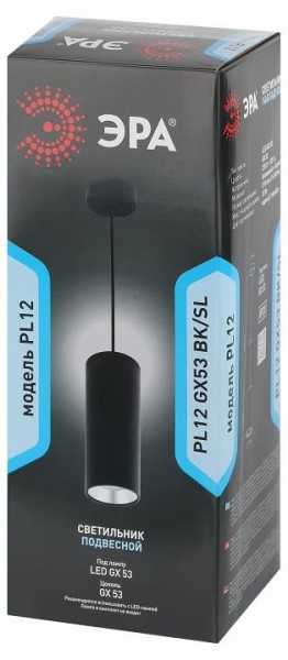 Подвесной светильник Эра  PL12 GX53 BK/SL в Верхней Пышме - verhnyaya-pyshma.ok-mebel.com | фото 6