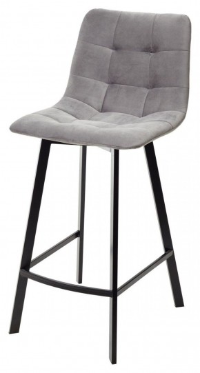 Полубарный стул CHILLI-QB SQUARE светло-серый #26, велюр / черный каркас (H=66cm) М-City в Верхней Пышме - verhnyaya-pyshma.ok-mebel.com | фото