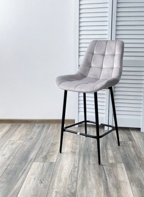 Полубарный стул ХОФМАН, цвет H-09 Светло-серый, велюр / черный каркас H=63cm М-City в Верхней Пышме - verhnyaya-pyshma.ok-mebel.com | фото 2