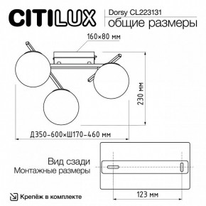 Потолочная люстра Citilux Dorsy CL223131 в Верхней Пышме - verhnyaya-pyshma.ok-mebel.com | фото 11