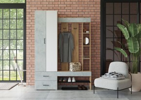 Прихожая Домино (Крафт золотой/Бетон) в Верхней Пышме - verhnyaya-pyshma.ok-mebel.com | фото 3