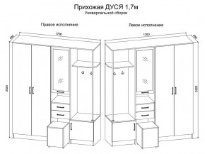 Прихожая Дуся 1.7 УНИ (Дуб Бунратти/Белый Бриллиант) в Верхней Пышме - verhnyaya-pyshma.ok-mebel.com | фото 2