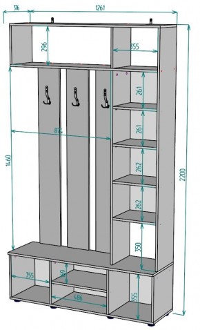 Прихожая с зеркалом V20_M в Верхней Пышме - verhnyaya-pyshma.ok-mebel.com | фото 2