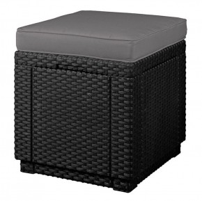 Пуфик Куб с подушкой (Cube with cushion) графит - прохладный серый в Верхней Пышме - verhnyaya-pyshma.ok-mebel.com | фото 1