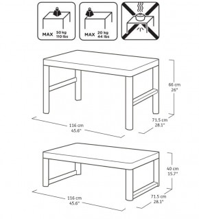 Раскладной стол Лион с регулируемой высотой столешницы (Lyon rattan table) графит (h400/650) в Верхней Пышме - verhnyaya-pyshma.ok-mebel.com | фото 3