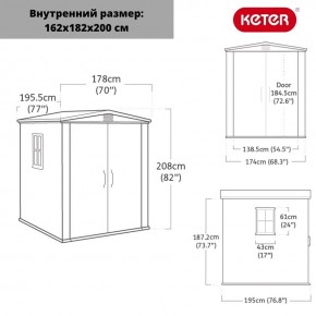 Сарай Фактор 6х6 (Factor 6x6) бежевый/серо-коричневый в Верхней Пышме - verhnyaya-pyshma.ok-mebel.com | фото 3