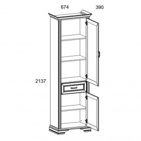 Шкаф 2D1S, MONAKO, цвет Сосна винтаж/дуб анкона в Верхней Пышме - verhnyaya-pyshma.ok-mebel.com | фото 3