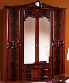 Шкаф 4-х дверный с зеркалами (03.144) Ольга (могано) в Верхней Пышме - verhnyaya-pyshma.ok-mebel.com | фото