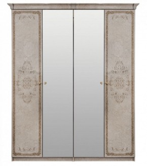 Шкаф 4-х створчатый (1+2+1) с Зеркалом "Патрисия" (крем) в Верхней Пышме - verhnyaya-pyshma.ok-mebel.com | фото