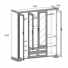 Шкаф 4D2S Z , MONAKO, цвет Сосна винтаж в Верхней Пышме - verhnyaya-pyshma.ok-mebel.com | фото