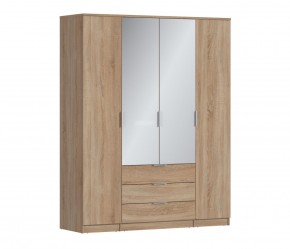 Шкаф 4х дверный с зеркалами Николь СБ-2595/1 (Дуб Сонома) в Верхней Пышме - verhnyaya-pyshma.ok-mebel.com | фото