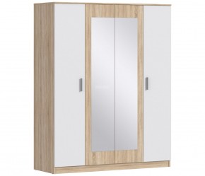 Шкаф 4х дверный с зеркалами Уют СБ-2750/1 (Дуб Сонома/Белый) в Верхней Пышме - verhnyaya-pyshma.ok-mebel.com | фото