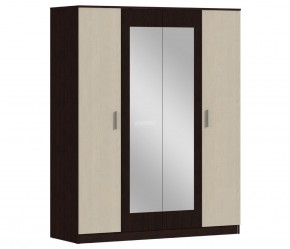 Шкаф 4х дверный с зеркалами Уют СБ-2750/1.Н (Венге/Паллада) в Верхней Пышме - verhnyaya-pyshma.ok-mebel.com | фото