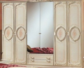 Шкаф 6-и дверный с зеркалами (01.146) Роза (беж) в Верхней Пышме - verhnyaya-pyshma.ok-mebel.com | фото