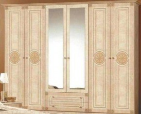 Шкаф 6-и дверный с зеркалами (02.146) Рома (беж) в Верхней Пышме - verhnyaya-pyshma.ok-mebel.com | фото