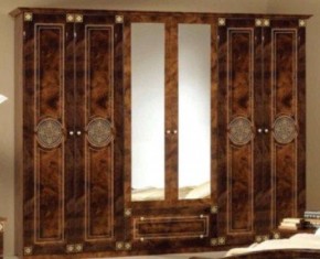 Шкаф 6-и дверный с зеркалами (02.146) Рома (орех) в Верхней Пышме - verhnyaya-pyshma.ok-mebel.com | фото