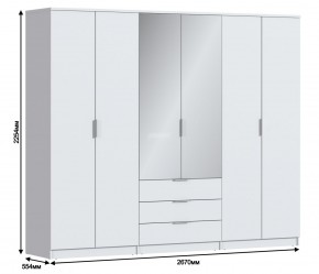 Шкаф 6-ти дверный Николь СБ-2593/1 (Белый) в Верхней Пышме - verhnyaya-pyshma.ok-mebel.com | фото 3