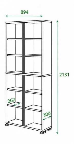 Шкаф книжный Домино ПУ-30-3 в Верхней Пышме - verhnyaya-pyshma.ok-mebel.com | фото 2