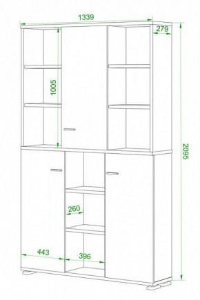 Шкаф книжный Домино ПУ-40-3 в Верхней Пышме - verhnyaya-pyshma.ok-mebel.com | фото 2