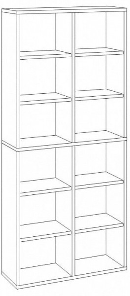 Шкаф книжный Домино СУ(ш2в2)+4ФГ в Верхней Пышме - verhnyaya-pyshma.ok-mebel.com | фото 2